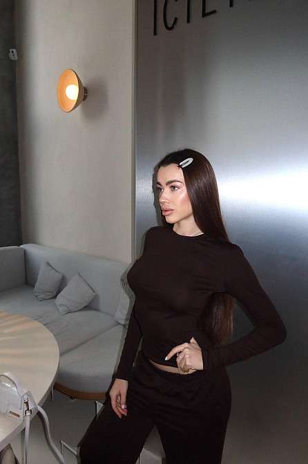 Женский базовый костюм двойка из мягкой вискозы Шоколадный, 44/46 Одесса - изображение 5