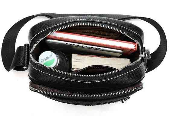 Сумка чоловіча шкіряна флотар Vintage 20018 Чорна Київ