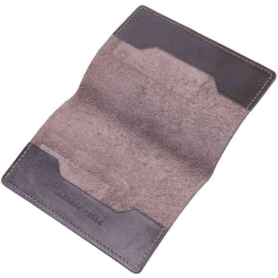 Кожаная обложка на паспорт Карта GRANDE PELLE 16774 Коричневая Киев