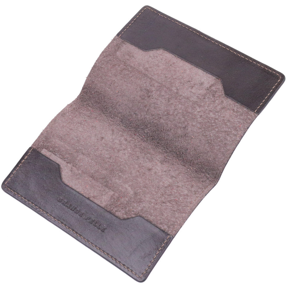 Шкіряна обкладинка на паспорт Карта GRANDE PELLE 16774 Коричнева Київ - фото 5