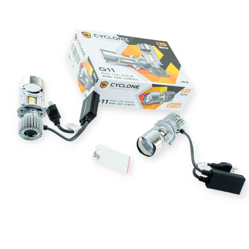 Автолампа LED H4 12V-24V G11 6000K 50W 11000L радиатор и вентилятор линза Мукачево - изображение 1