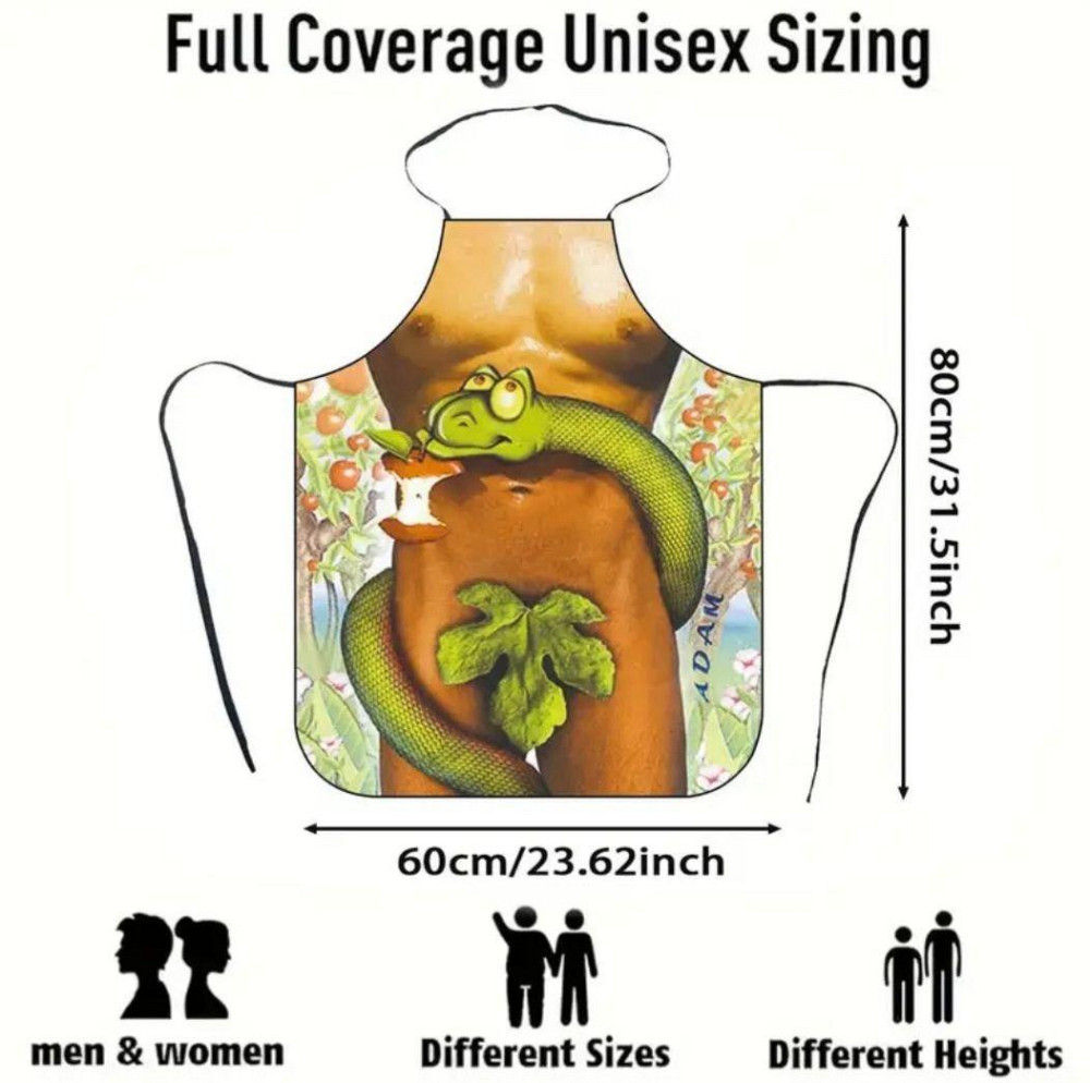 Фартук с приколом мужской с прессом кухонный для гриля и барбекю Адам 73 на 57 см разноцветный Киев - изображение 6