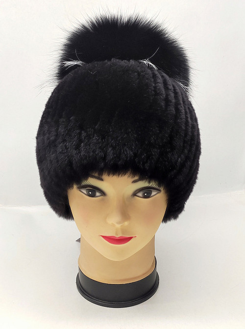 Шапка меховая женская фонарик Эльвира Черный Харьков - изображение 1