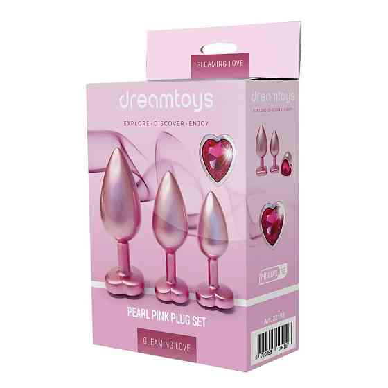 Набір із трьох анальних пробок Dream Toys Gleaming Love, розміри S, M, L, перламутрово-рожевий Sex Aura Київ