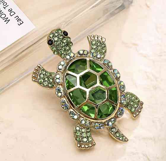 Брошка "Черепашка" Зелений (0225) Сміла