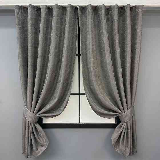 Комплект коротких штор VR-Textil Жаккард Viva Marmo № 1788ш Серый 130х170 см 2 шт (35-0375) Киев