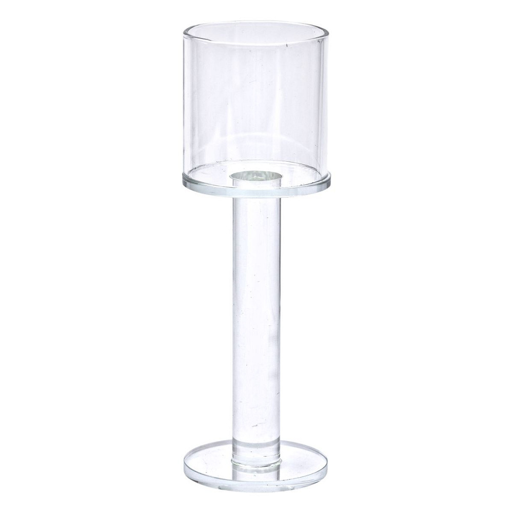 Yiwu Підсвічник скляний на високій ніжці 6×18.5 см підсвічник келих декоративний прозорий Київ - фото 2