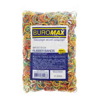 Резинки для грошей Buromax 1000 г, асорті, 25 мм (BM.5519-04) Вінниця