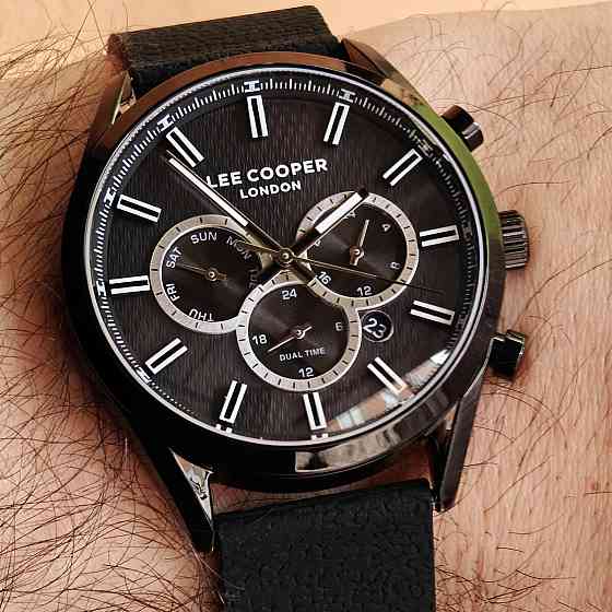 Часы мужские наручные водостойкие Lee Cooper England Midnight Black (2 ремешка) Киев