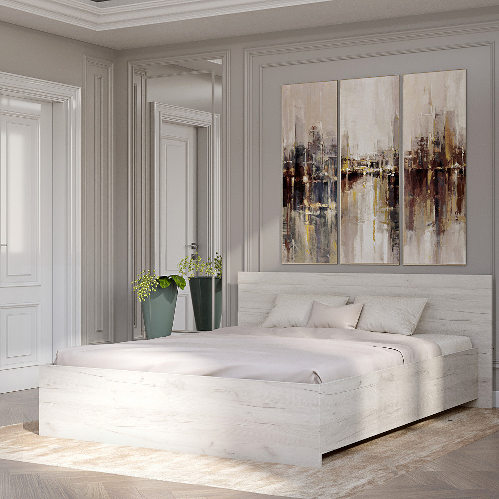 Ліжко двоспальне Еверест Соната-1600 160х200 см дуб крафт білий (DTM-2679) Львів - фото 1