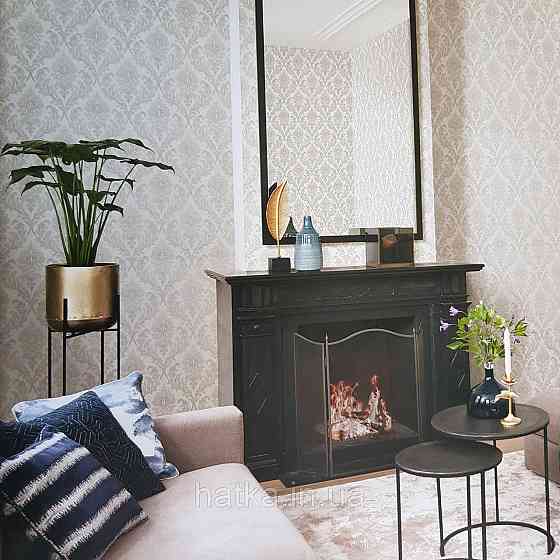 Обои виниловые на флизелине Rasch Raymond вензель структурный серебристый на белом 957044 Киев