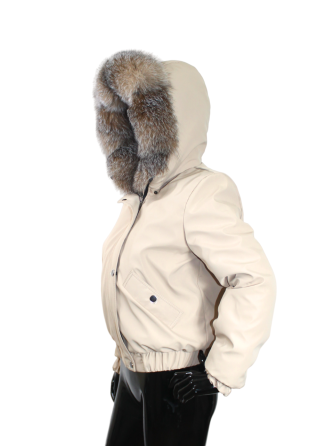 Бомбер жіночий з хутром блюфрост Бежевий 50 Харків