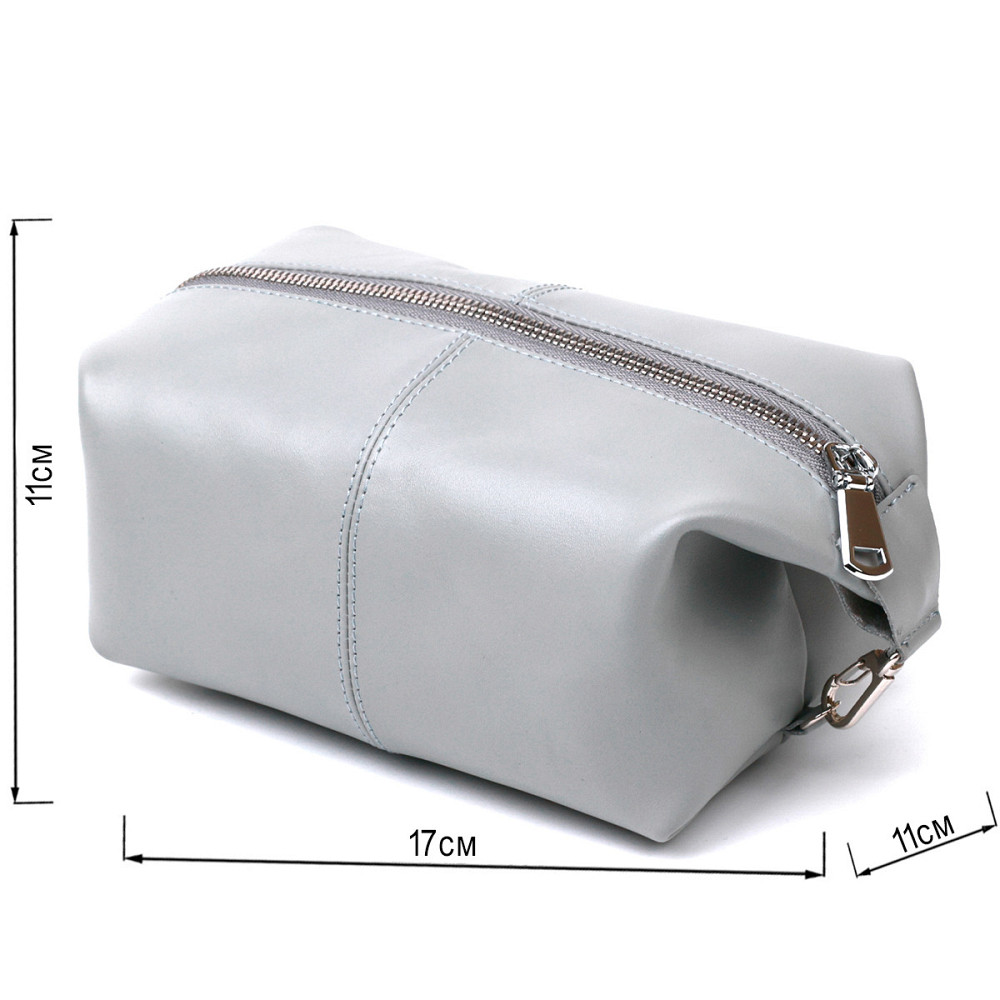 Практична шкіряна косметичка Сірий (SHVIGEL) Київ - фото 7