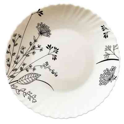 Тарілка Vittora "Чорно-біле Суцвіття" Wave Dessert 19 см (V-190BW) Вінниця