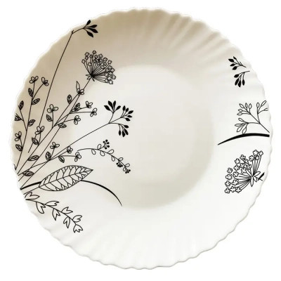 Тарілка Vittora "Чорно-біле Суцвіття" Wave Dessert 19 см (V-190BW) Вінниця - фото 1