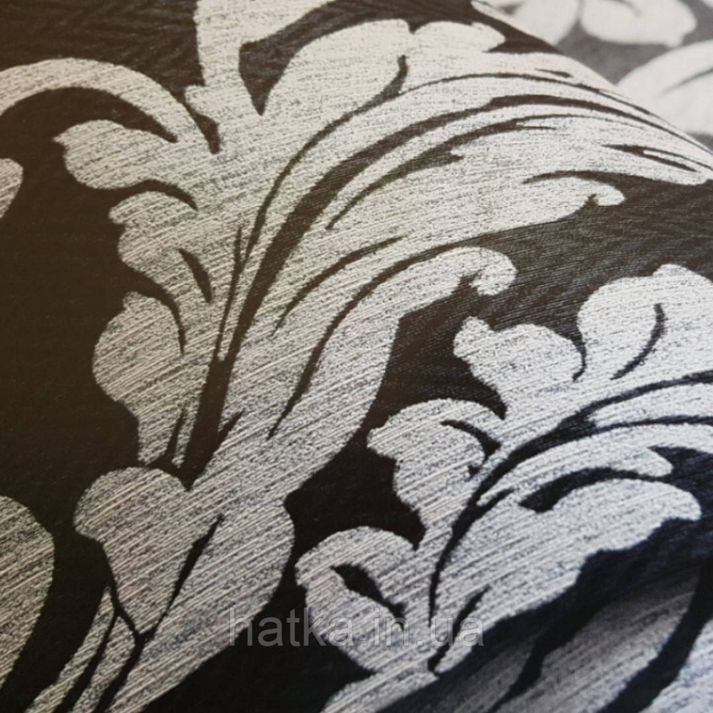 Текстильні шпалери на флізеліновій основі Cador Rasch Textil 086699 чорна основа зигзаги вензелі сірі Київ - фото 1