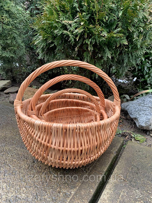 Корзина плетеная кофейная, комплект 3 шт Киев - изображение 1