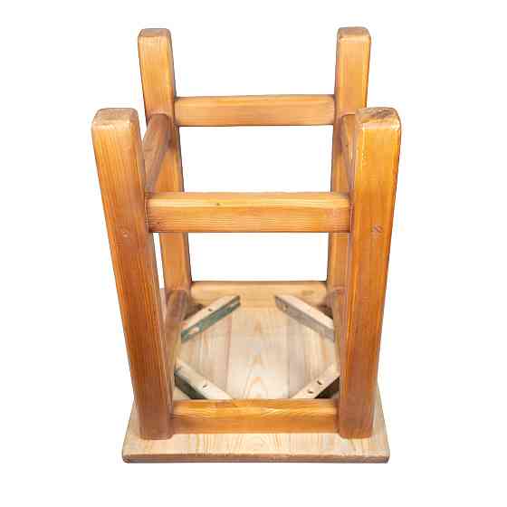 Табурет с натурального дерева ель с дополнительным укреплением ножек, сделано в Украине Каменец-Подольский