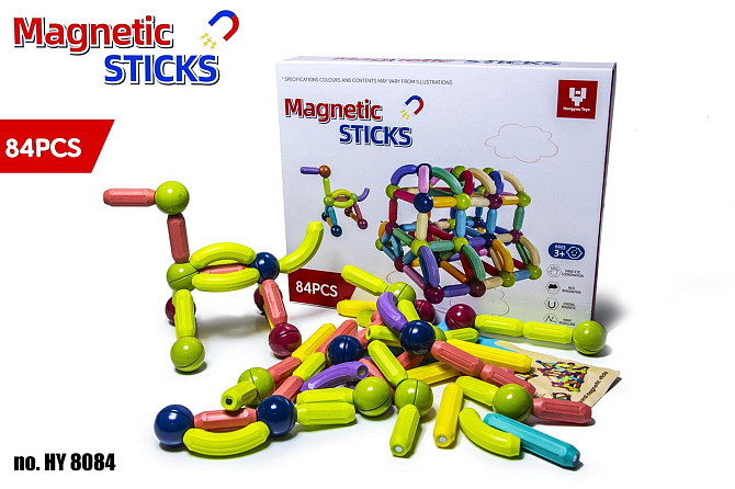 Магнітний конструктор MAGNETIC STICKS на 84 деталі Одеса - фото 2