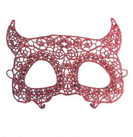 Маскарадна маска святкова на зав`язках 17 на 14 см червоний Київ