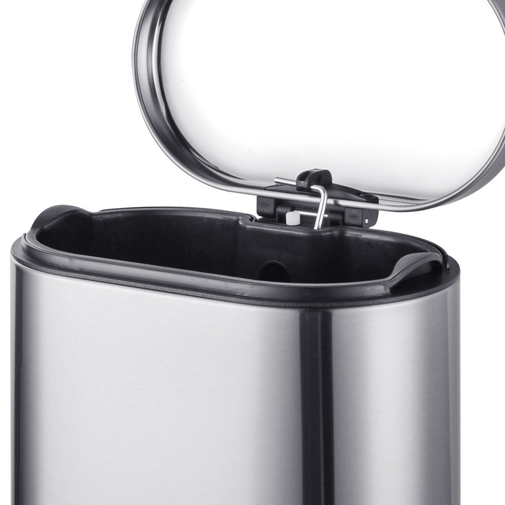 Овальне сміттєве відро з плавним закриттям Mixxus Premium Topper-TC0205 SS Color 5 л, колір нержавійка (MI7059) Харків - фото 12