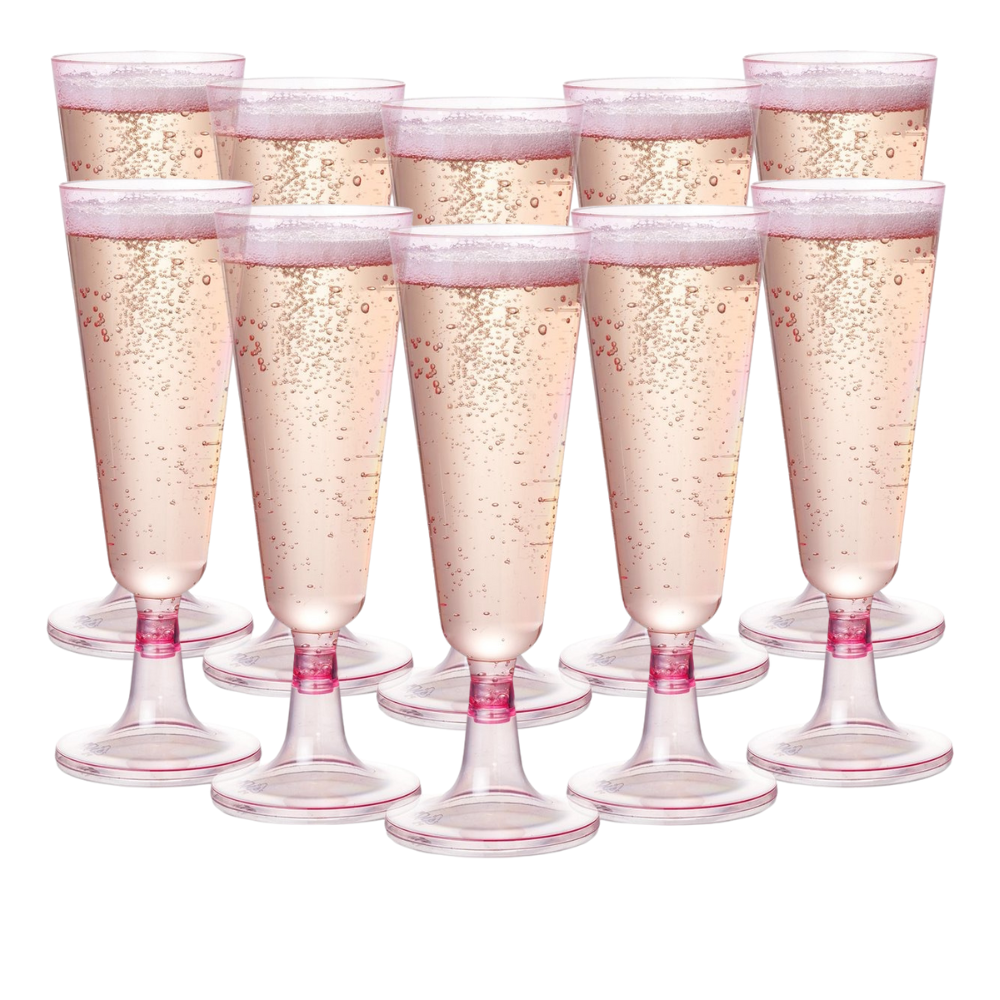 Набір келихів для шампанського 10 шт, пластикові, багаторазові для свят преміум класу, рожеве золото Кам'янець-Подільський - фото 5