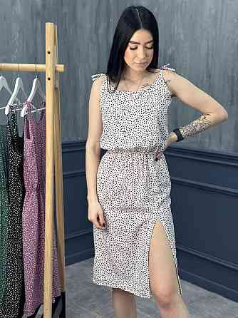 Літній сарафан з розрізом "Kristen" оптом | Розпродаж моделі Білий, 42-44 Київ