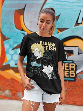 Футболка для мальчика аниме Аниме Банана Фисх Асх оверсайз (рост от 165 до 180 ) Черний AnimeJ0549m Днепр