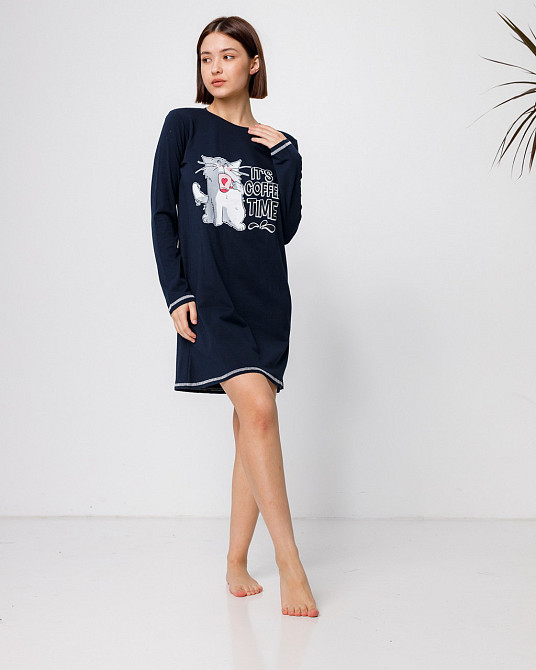 Туника с длинным рукавом Nicoletta 83611 XL, Синий Киев - изображение 2