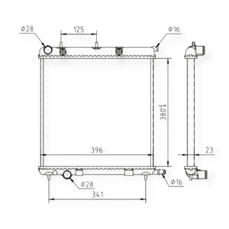 Радиатор двигателя Citroen C2, C3, Peugeot 1007, 207 1.1-1.6 03- охлаждения Мукачево - изображение 1