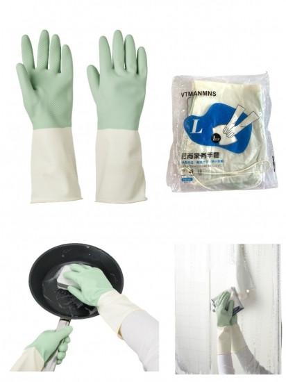 Силиконовые перчатки для мойки посуды и уборки L Винница - изображение 3