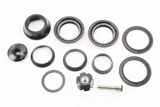 Кермова колонка 1-1/8" (44/28,6x44/30) безрізьбової вилки, напівінтегровані, висока, чорний H115M-1 Київ