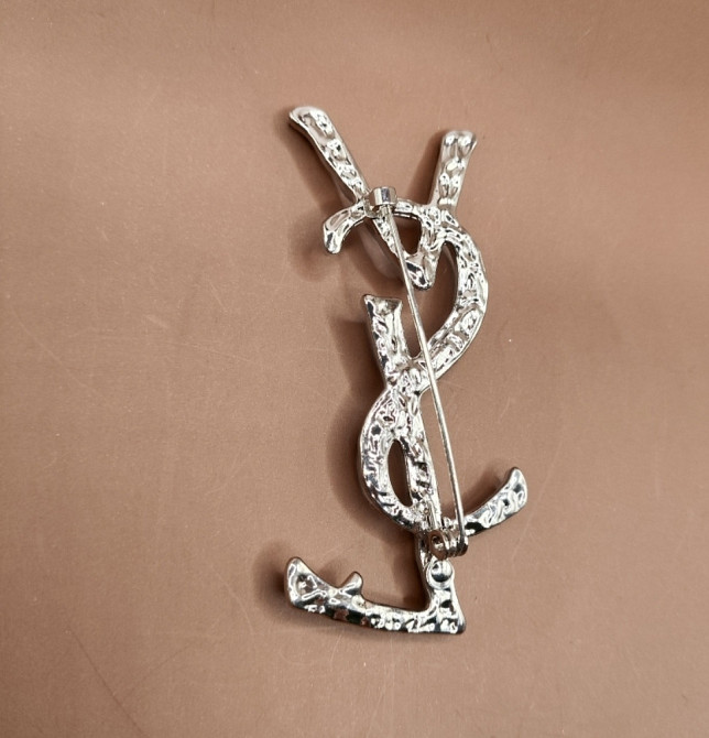 Брошка "Ів Сен Лоран"  Сріблястий (0601) Сміла - фото 3