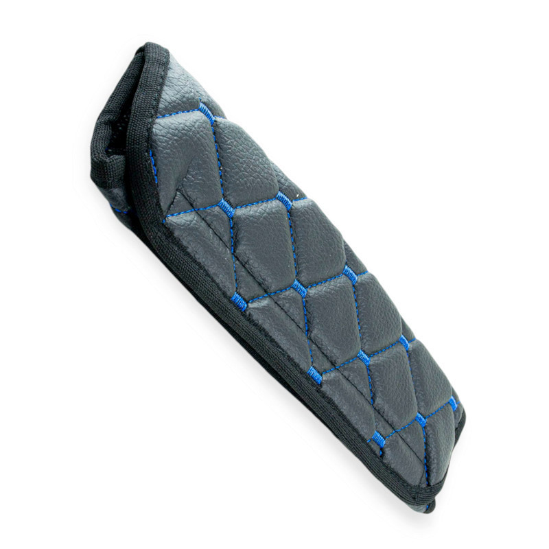 Чохол безпеки l шкірозамінник чорний, синій ромб ременя Мукачево - фото 1