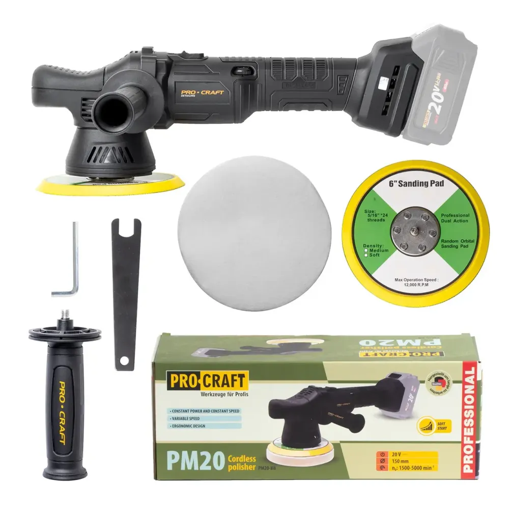 Полірувальна машинка акумуляторна Procraft,Акумуляторна полірувальна машина для полірування авто з безщітковим двигуном Львів - фото 10