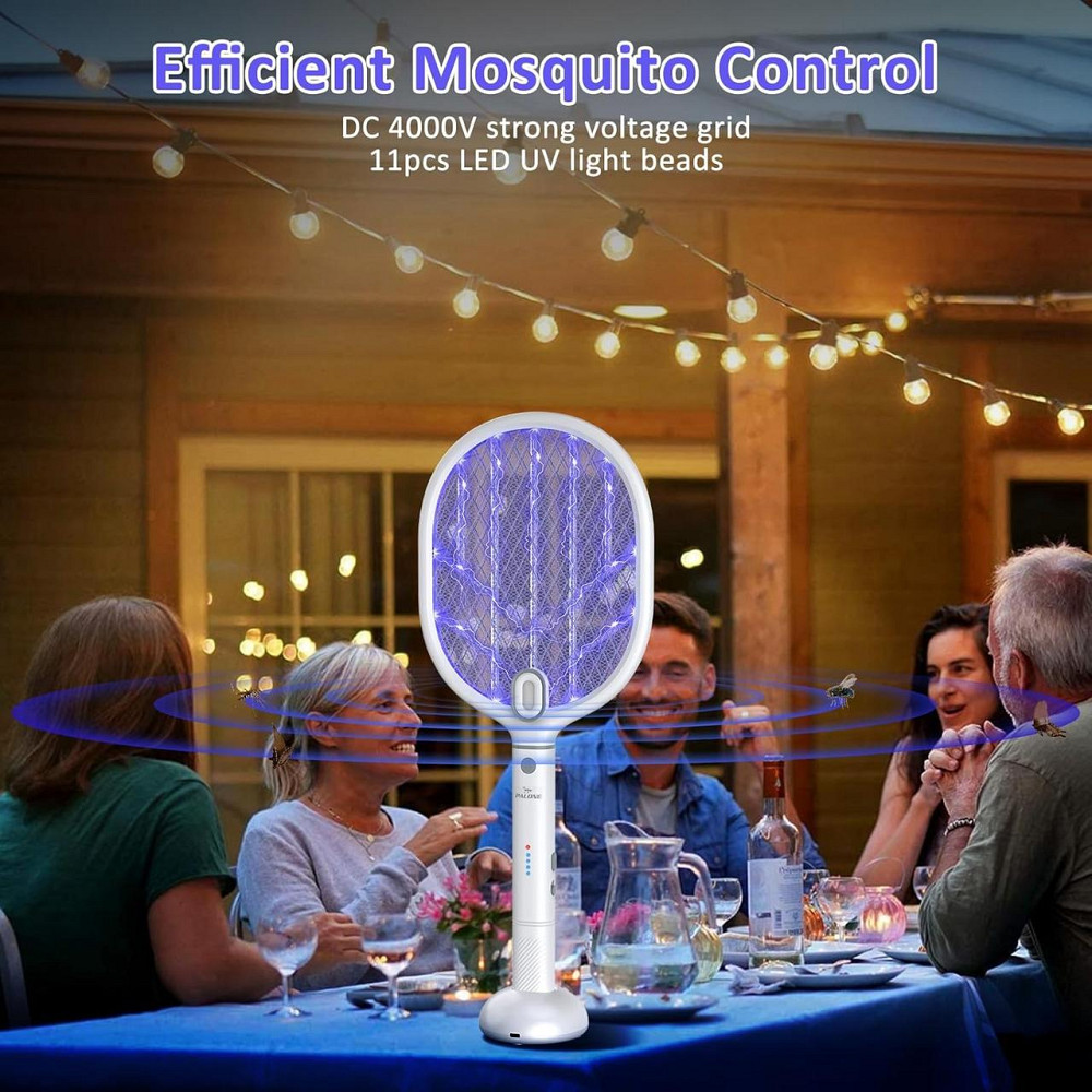 Електрична мухобійка акумуляторна пастка для знищення комах, мух, комарів 4000 В з LED-підсвіткою для дому та вулиці 1800 мАг Київ - фото 7