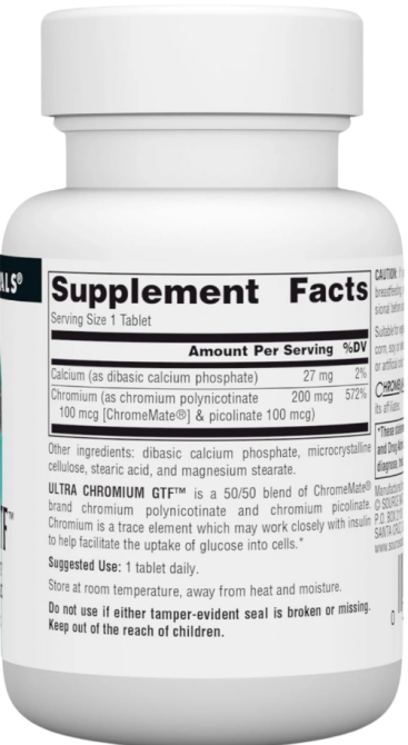 Хром ультра Source Naturals Ultra Chromium GTF 120 таб Киев - изображение 2