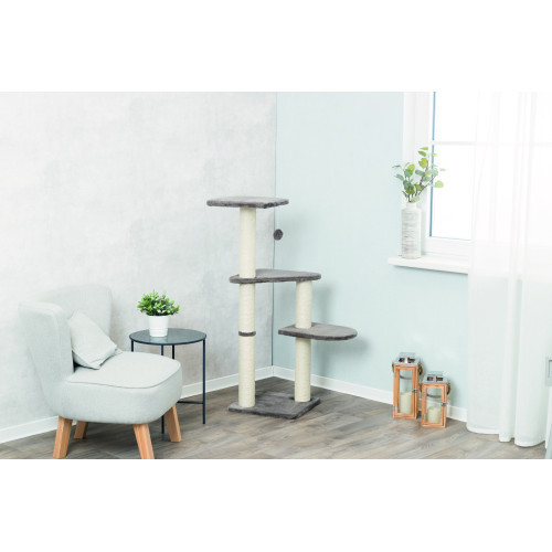 Дряпка-комплекс Trixie Altea для кошек с игрушкой на веревке сизаль/плюш серая 40х40х117 см Киев - изображение 14