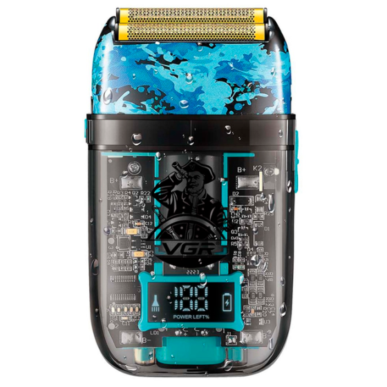 Электробритва аккумуляторная шейвер VGR V-352 IPX5 с двойным лезвием + LCD дорожная сумка Винница