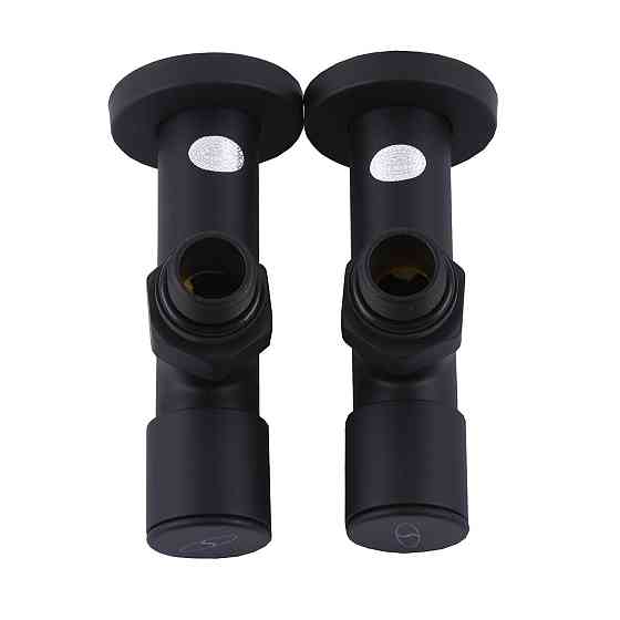 Набор Кран вентильный угловой с американкой SOLOMON LUX 1/2″ 7777 (2шт.) BLACK (1уп) Киев