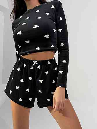 Жіноча стильна домашня принтована піжама плюшевий велюр Одеса