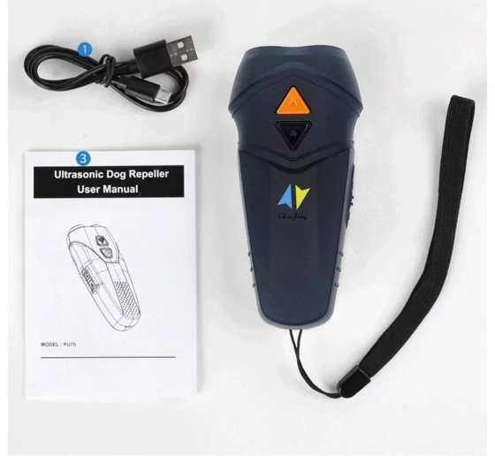 Ультразвуковой отпугиватель собак Ultrasonic PU70 с фонариком и функцией дрессировки Винница