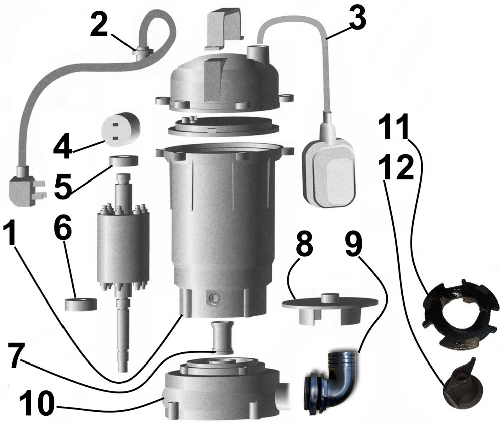 Насос фекальный с режущим механизмом Optima WQD10-15DF 1,3кВт (000012093) Киев - изображение 6