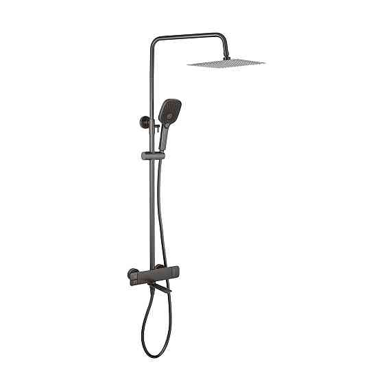 Душева система пристінна з виливом Kroner KRP Makon - GRP063 графіт Київ