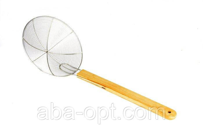 Шумівка професійна нержавіюча з дерев'яною ручкою Ø 24 см (шт) Одеса - фото 1