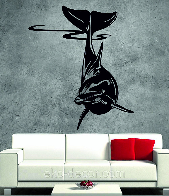 Декоративное настенное Панно «Дельфин» Декор на стену 90*77 см, Черный Киев - изображение 8