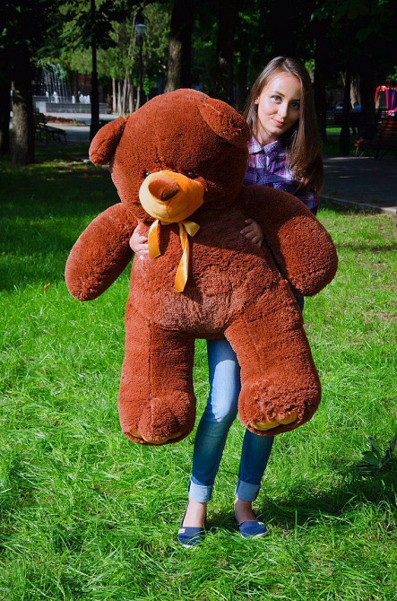 Плюшевий ведмедик М'яка іграшка Ветли 130 см Шоколадний Тернопіль - фото 1