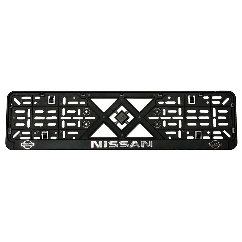 Рамка номерного знаку хром надпис Nissan пластик чорна 1шт Киев - изображение 1