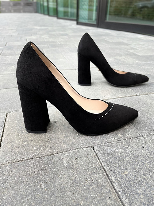 Lino Marano Туфлі жіночі Lino Marano чорні еко-замша каблук 10 см розміри 35-39 (Y471-6 4599) Коломия - фото 2