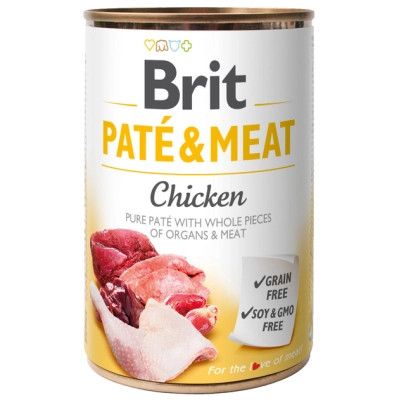 Вологий корм для собак Brit Care Pate and Meat для дорослих собак з куркою (8595602557417) Вінниця - фото 1